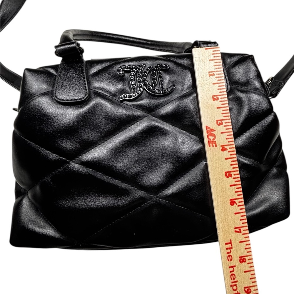 Juicy Couture Black Quilted Brighter Than A Diamond Satchel Crossbody Bag - Picture 9 of 9